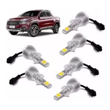 Kit Super Led Fiat Toro 2016 Até 2018 Farol E Milha 6000k