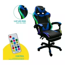 Silla Gamer Luces Led, Parlantes Y Apoya Pies 