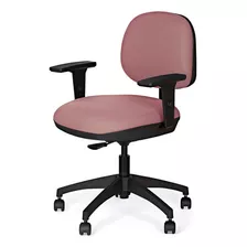 Cadeira Secretária Marelli Active 703 Rose Com Estrutura Pre Cor Rosê E Preto Material Do Estofamento Estofado