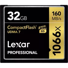 Memoria Lexar Compact Flash 32gb Profesional 1066x