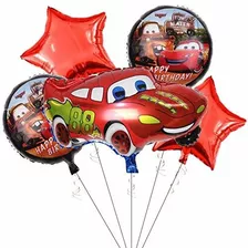 5pcs Lightning Mcqueen Cars Foil Balloons For Kids Birt...