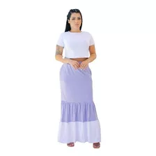 Saia Longa Evangélicas3 Marias Conjunto Cropped Moda Verão26