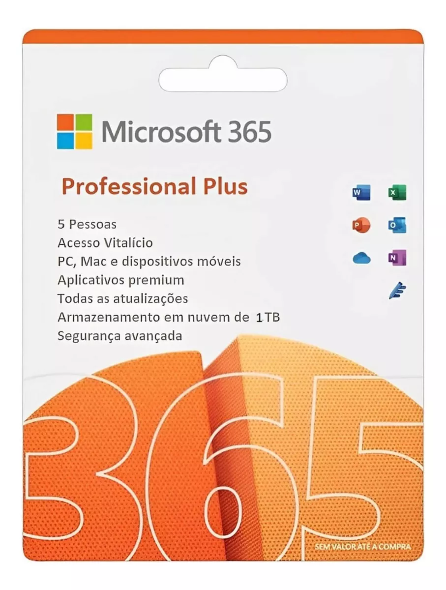 Pacote Office Professional 365 32/64 Bits 5pcs