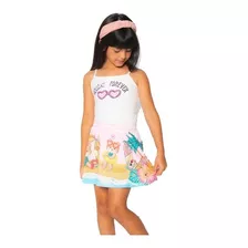 Conjunto Infantil Menina Blusa Com Alcinha E Saia Crepe Soft