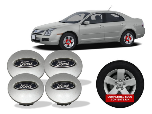 Kit De Centros De Rin Ford Fusion 2006-2009 Crom/gris Foto 8