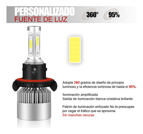 9008 H13 Kit De Faros Led 8000k 100w 8000lm Para Ford Foto 6