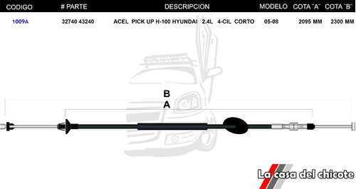 Chicote De Acelerador Pick Up H100 Hyundai Dicel 2005/2008 Foto 4