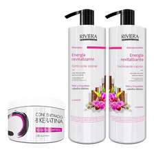 Shampoo 1l + Acond S/sal Cabellos Débiles + Keratina Riviera