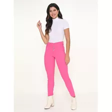 Calça Feminina Sarja Skinny Fechamento Cintura Alta