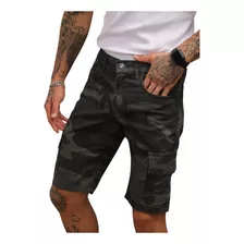 Bermuda Masculina Cargo Camuflada Exercito Sarja 