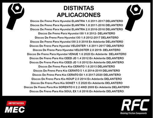 Discos De Freno Para Kia Cerato 5 1.6 2014-2019 Delantero Foto 2