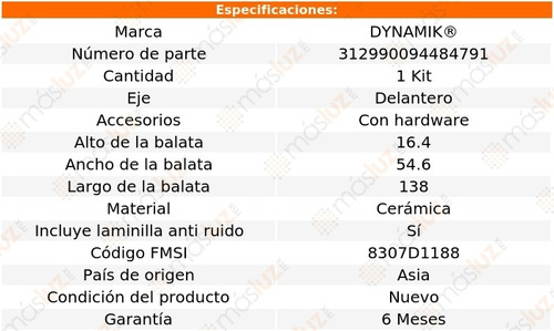 Balatas Ceramicas Del Grand Vitara L4 2.4l 09/13 Dynamik Foto 3