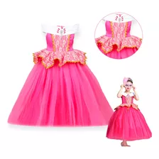 Fantasia Vestido Infantil Bela Adormecida Princesa Aurora