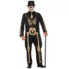 Disfraz Para Hombre Esqueleto Formal Talla Large Hallowen