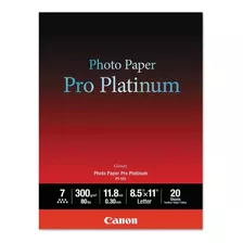 Canon Papel Fotografico Pro Platinum Pt-101 8.5x11 20 Hojas