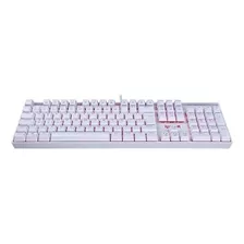 Teclado Gamer Redragon Mitra K551 Qwerty Outemu Blue Português Brasil Cor Branco Com Luz Vermelho