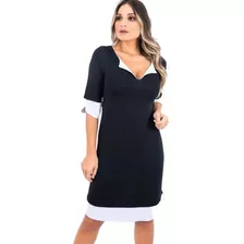 Vestido Curto Em Viscolycra - Moda Evangélica