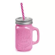 Caneca De Suco Pink Tampa E Canudo 450ml 1un