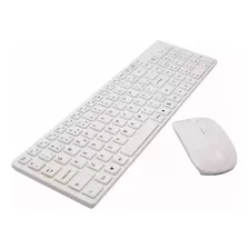 Kit Teclado+mouse Sem Fio Usb Branco Para Pc E Notebook