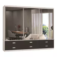 Guarda-roupa Casal 3 Portas Com 3 Espelhos 100% Mdf 1341e3