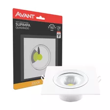 Spot Led Supimpa Avant Embutir Quadrado 12w 3000k Amarelo Cor Branco Quente