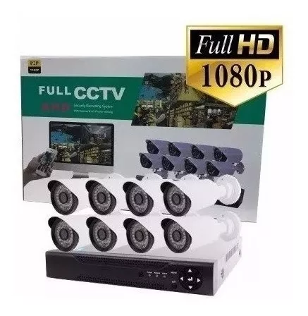 Kit Seguridad Cctv Dvr 4ch Full Hd 1080p 8 Camaras *tienda*