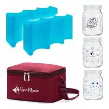 Kit Bolsa Térmica 2 Gelo Artificial 3 Pote Leite Materno