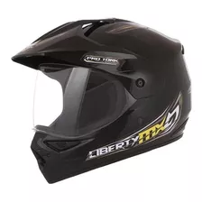 Capacete Para Moto Trial Pro Tork Liberty Mx Pro Vision Preto Solid Tamanho 58 