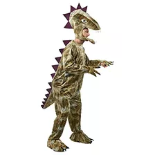 Disfraz De Mascota De Dinosaurio De Felpa Para Hombre, Verde