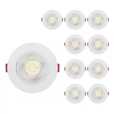 Kit 10 Spot Led 5w Dicroica Direcionavel Redondo Neutro Cor Branco 110v/220v (bivolt)