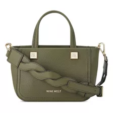 Bolsa Satchel Nine West Ngv132776 Mujer Acabado De Los Herrajes Niquel Color Verde Color De La Correa De Hombro Verde Claro Diseño De La Tela Liso