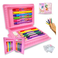 Maleta De Pintura Infantil Estojo 18 Peças Kit 6 Unidades