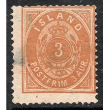 Islandia Sello Nuevo Deteriorado Cifra X 3 Aurar Año 1882 