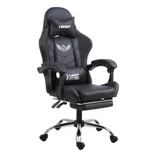 Silla Gamer Reclinable Giratoria Ergonómica Súper Cómoda Negra Keep Hm50 Con Dispositivo De Masaje Lumbar