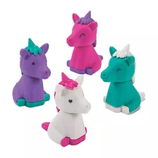 Unicorn 3d Erasers (set Of 24) Kids School Supplies And...