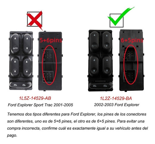 Interruptor De Ventana Mercury Mountaineer 2002 2003 Foto 2