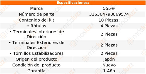 Tornillos Rtulas Terminales P/ Toyota Tundra 1999/2006 555 Foto 2