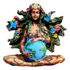 Enfeite Decorativo Estatueta Gaia Mãe Terra Natureza Resina