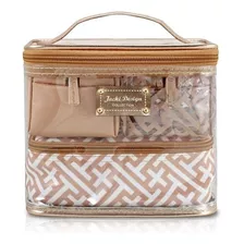 Necessaire Feminina Viagem 4 Peças Diamantes Jacki Design Cor Dourado