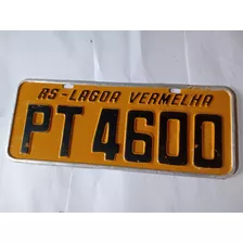 Placa Amarela Veículo Antiga Original Rs Lagoa Vermelha 