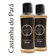  Kit 100 Shampoo 2 Em 1 35ml Hotel Airbnb Castanha