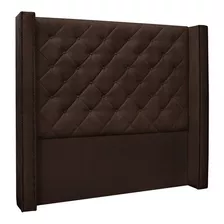 Cabeceira Estofada Cama Box Casal Alteza 140cm Suede Café