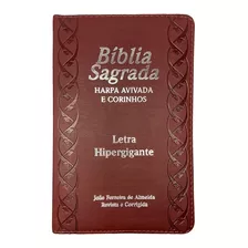 Bíblia Sagrada Masculina Letra Hipergigante Com Harpa