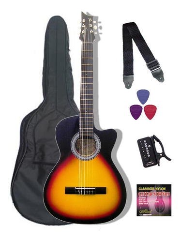 Kit Guitarra Acustica Con Boquete+afinador+correa+forro Y+++