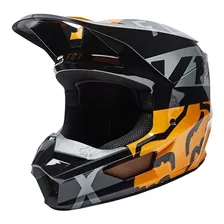 Capacete Fox V1 Skew Preto Dourado