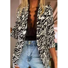 Blazer De Mujer Animal Print Ultima Tendencia