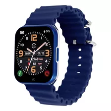 Champion Smartwatch Ch50033 C033 1.72mm Caixa 1.72mm De Liga De Alumínio E Abs Branca, Pulseira Azul E O Arco Azul Ch50033