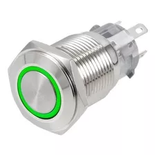 Push Button Pulsador Metal Iluminado 12v 5a 18mm Impermeable