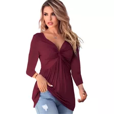 Blusa Moda Casual Suelto Elegante Manga 3/4 Para Mujer