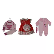 Roupas Para Bebê Reborn Kit Com 3